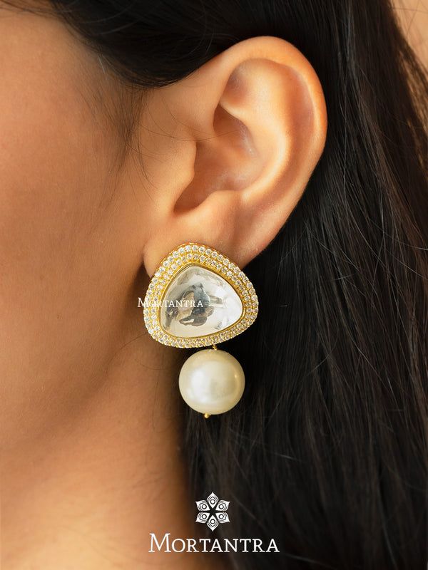 PK-E30G - Faux Diamond Earrings
