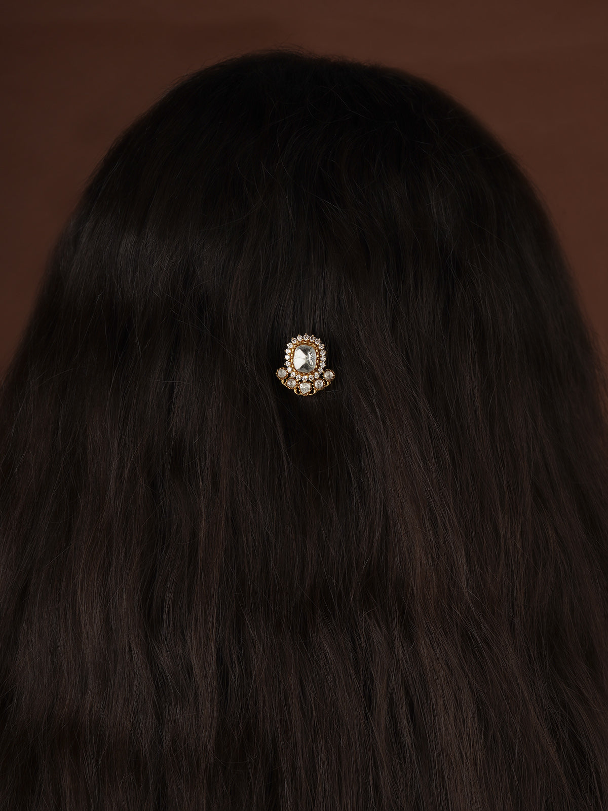 White Color Gold Plated Faux Polki Braid Accessories - PK-HA8 – Mortantra