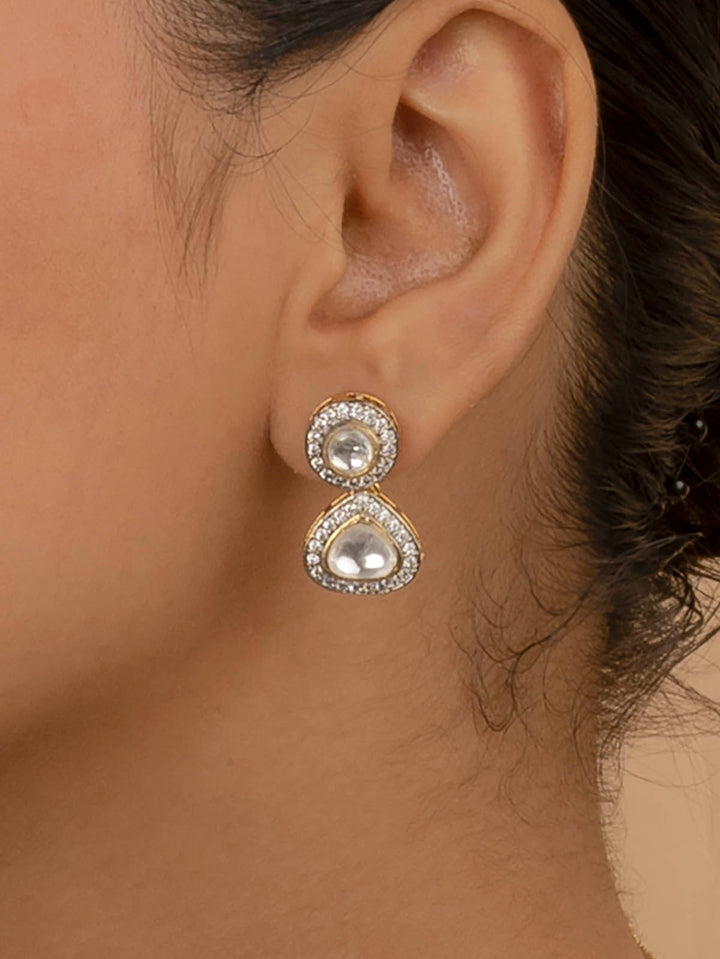 PK-S15 - White Color Faux Diamond Medium Necklace Set