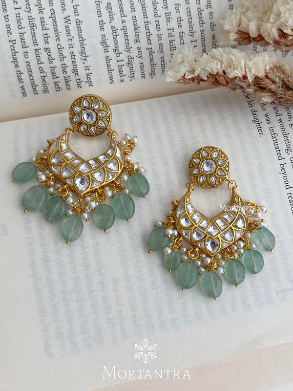 TJ-E15W - Jadau Kundan Earrings