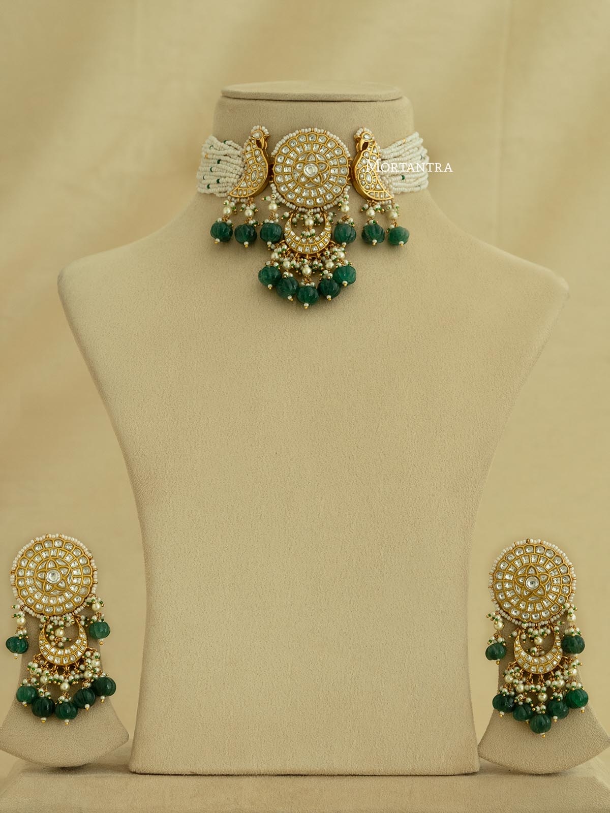 TJ-S100 - Thappa Jadau Kundan Necklace Set