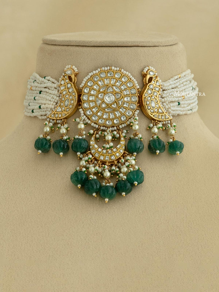 TJ-S100 - Thappa Jadau Kundan Necklace Set