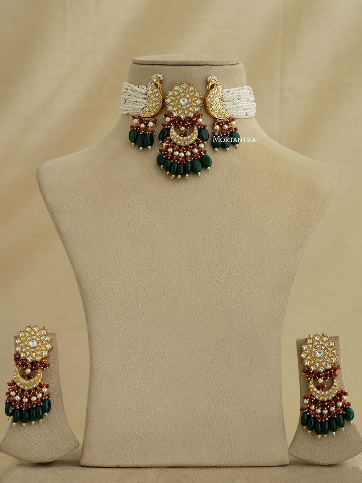 TJ-S101 - Thappa Jadau Kundan Necklace Set