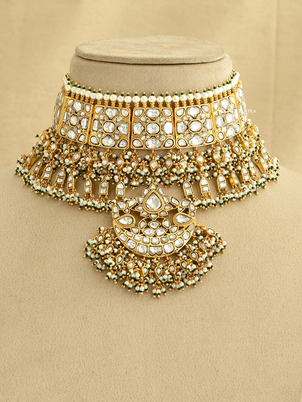 TJ-S105 - Thappa Jadau Kundan Necklace Set