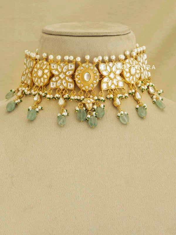 TJ-S107A - Thappa Jadau Kundan Necklace Set