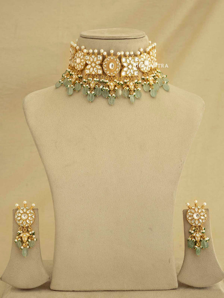 TJ-S107 - Thappa Jadau Kundan Necklace Set
