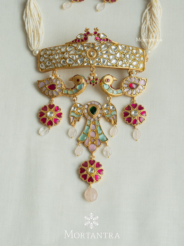 TJ-S113M - Thappa Jadau Kundan Necklace Set
