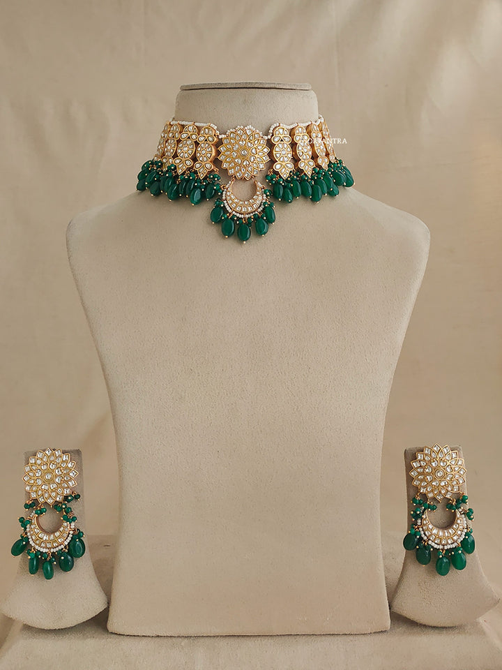 TJ-S27 - Thappa Jadau Kundan Necklace Set
