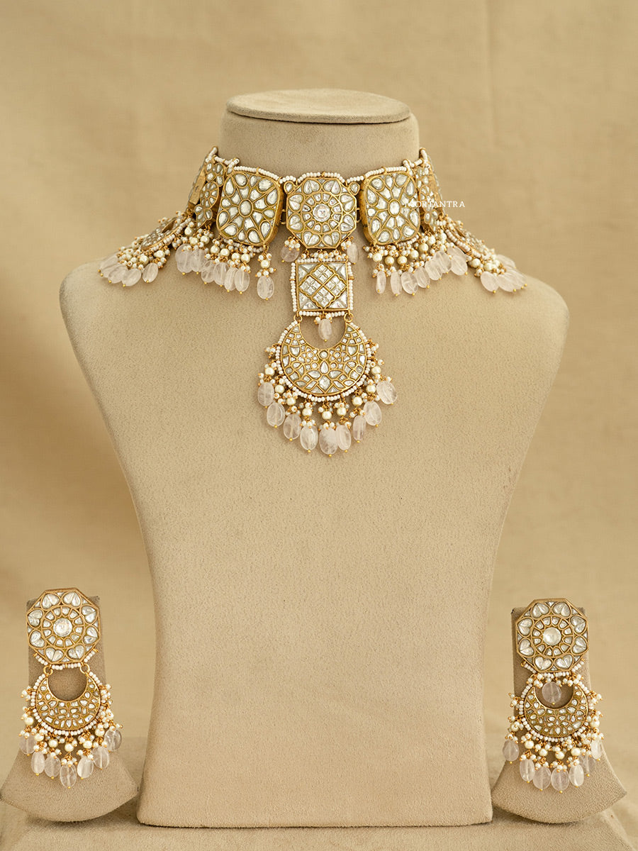 TJ-S61 - Thappa Jadau Kundan Necklace Set