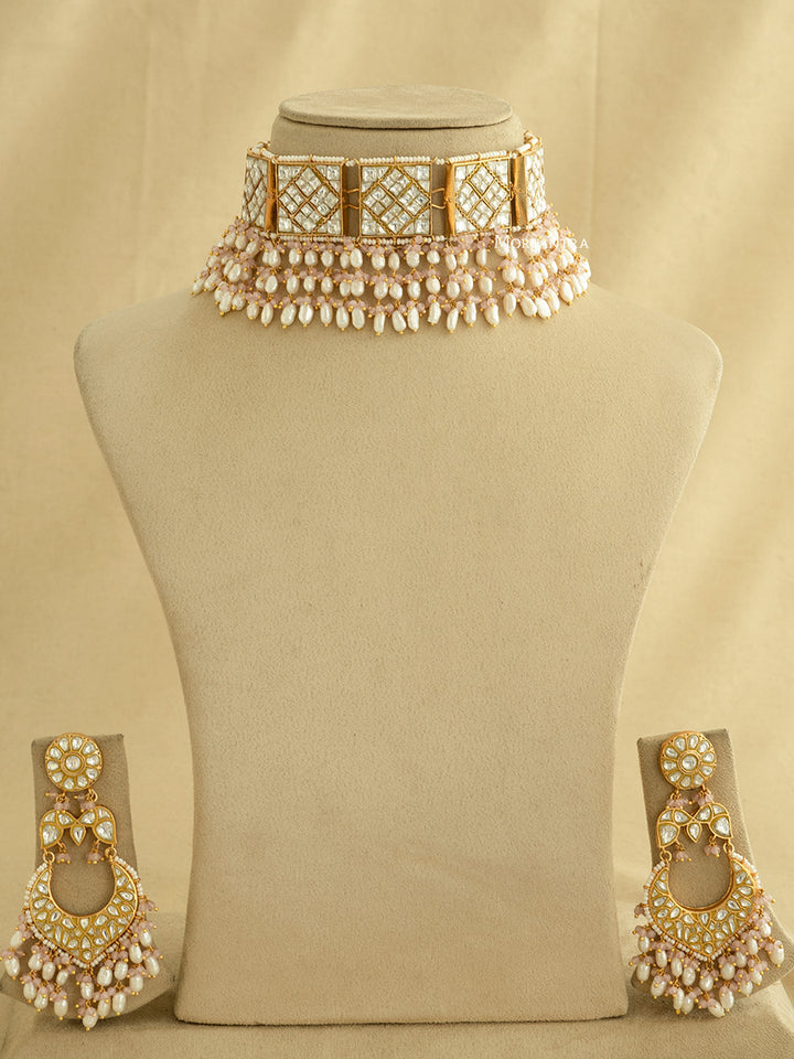 TJ-S72 - Thappa Jadau Kundan Necklace Set