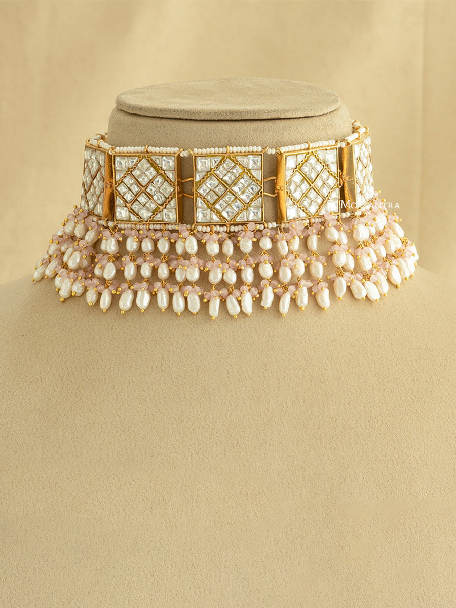 TJ-S72 - Thappa Jadau Kundan Necklace Set