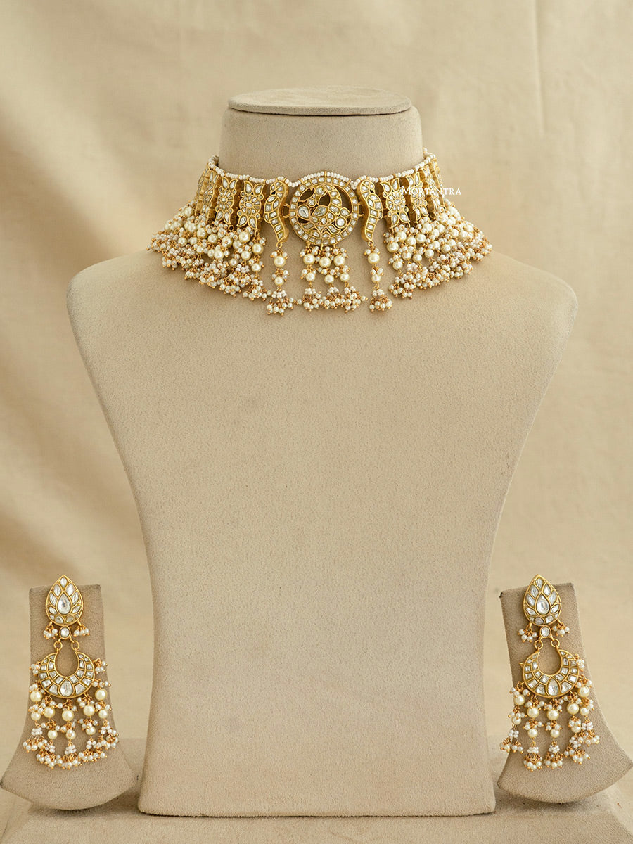 TJ-S81 - Thappa Jadau Kundan Necklace Set