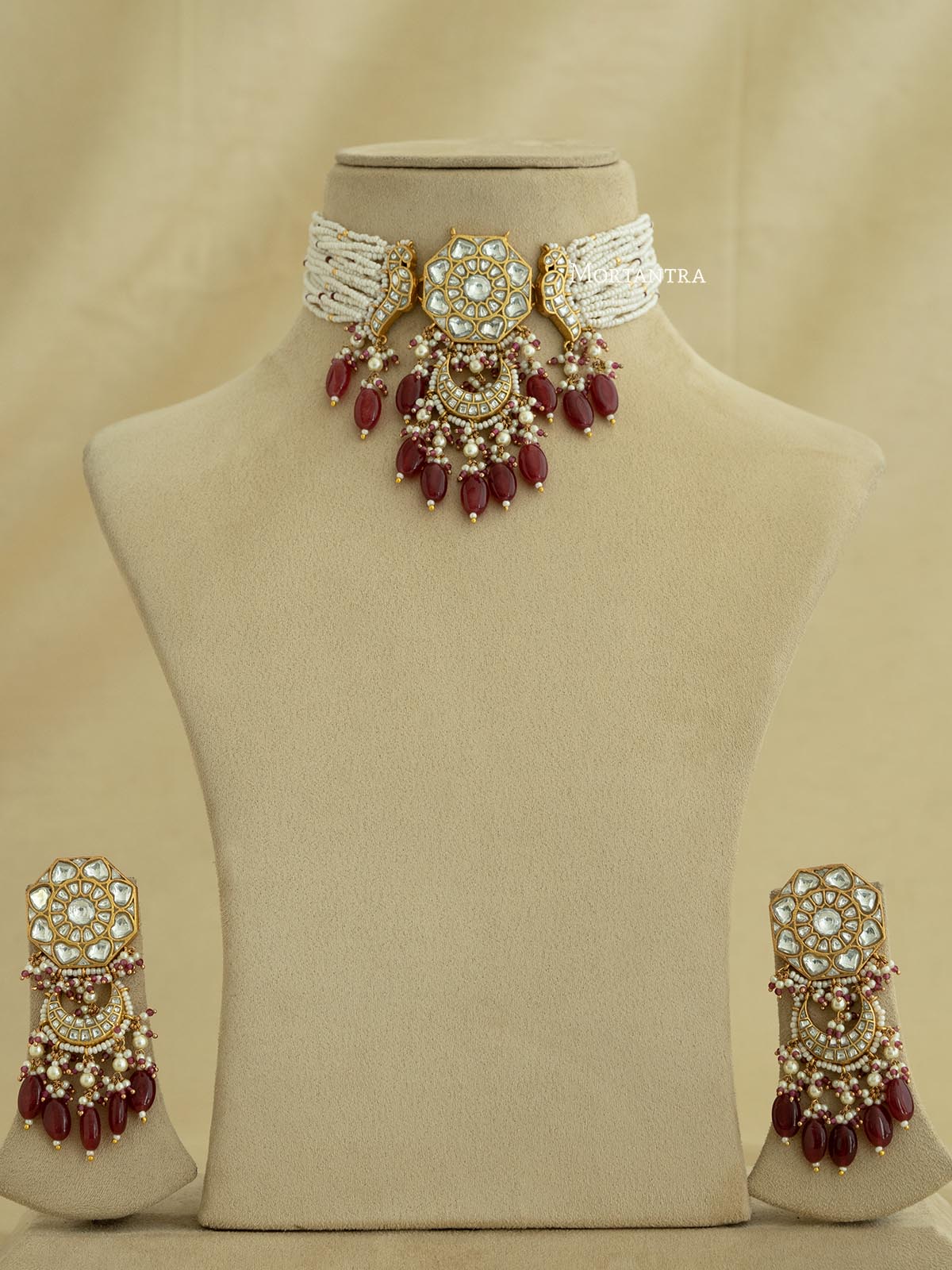 TJ-S98 - Thappa Jadau Kundan Necklace Set