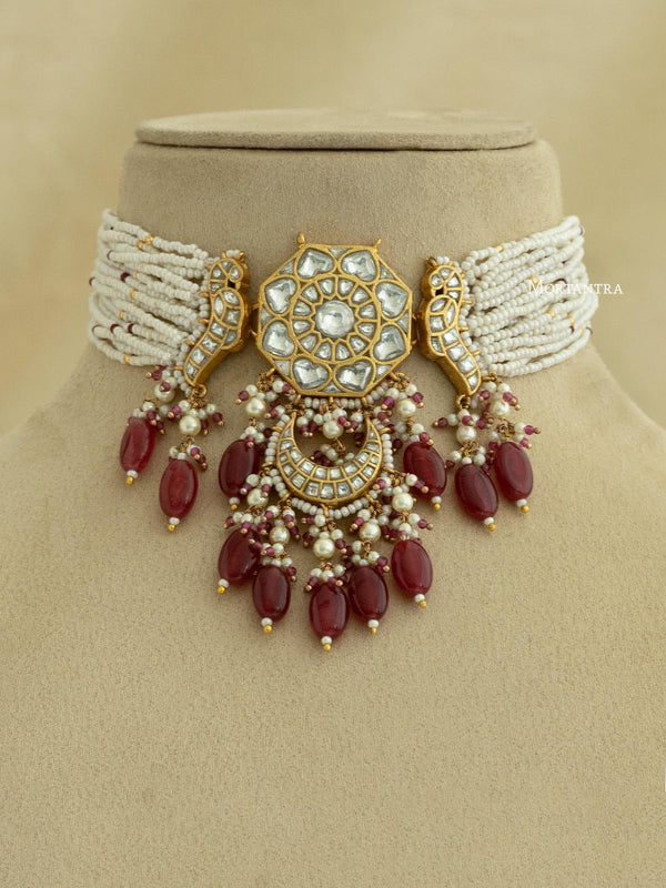 TJ-S98 - Thappa Jadau Kundan Necklace Set