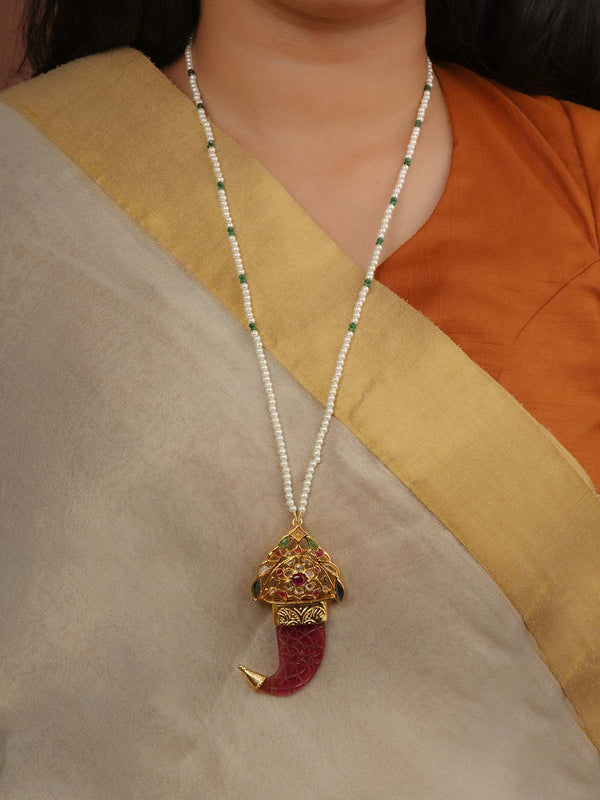 Gold Plated Jadau Kundan Necklace - TK-N81