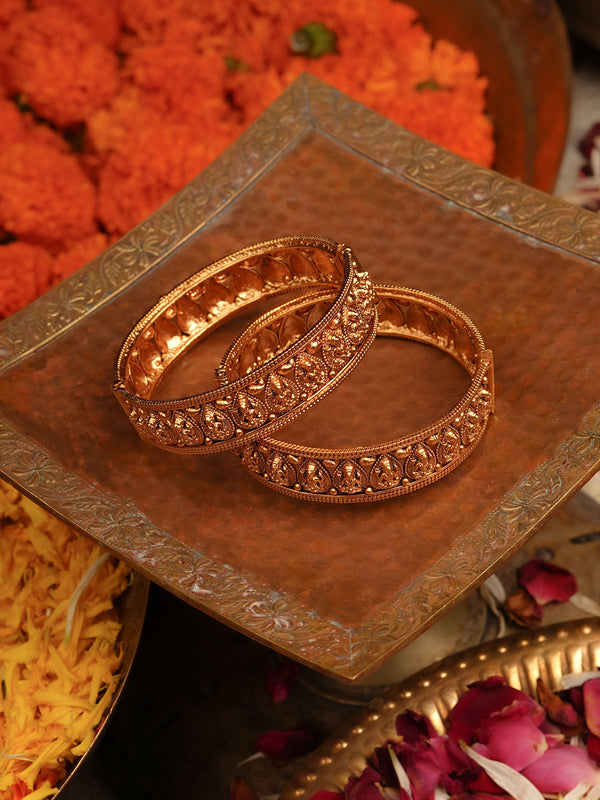 Gold Plated Temple Bangles - TMPBAN102