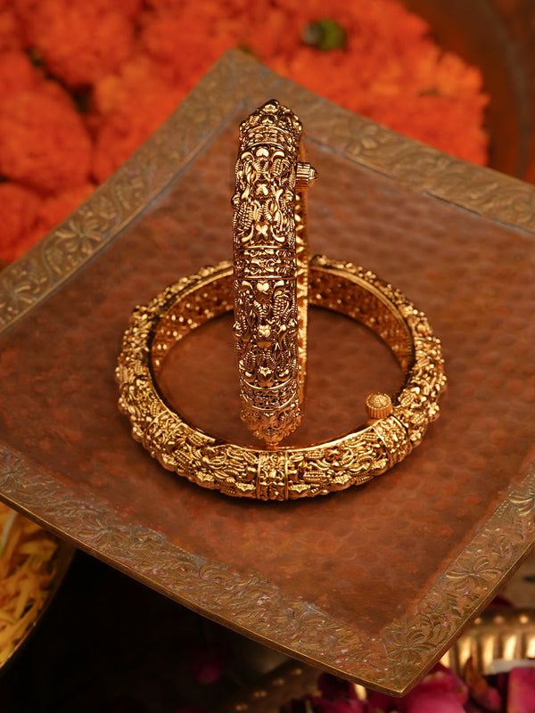 Gold Plated Temple Bangles - TMPBAN104