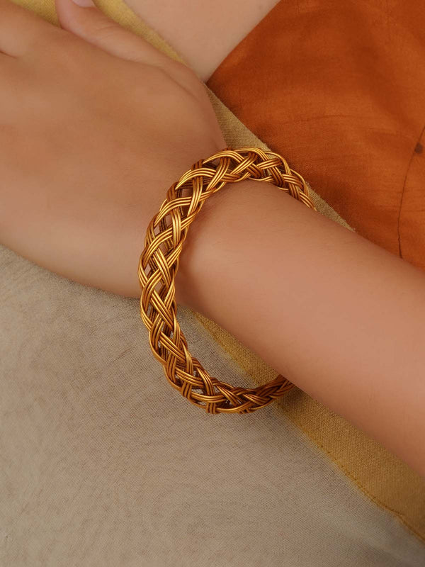 Gold Plated Temple Bangle (1 Piece) - TMPBAN116