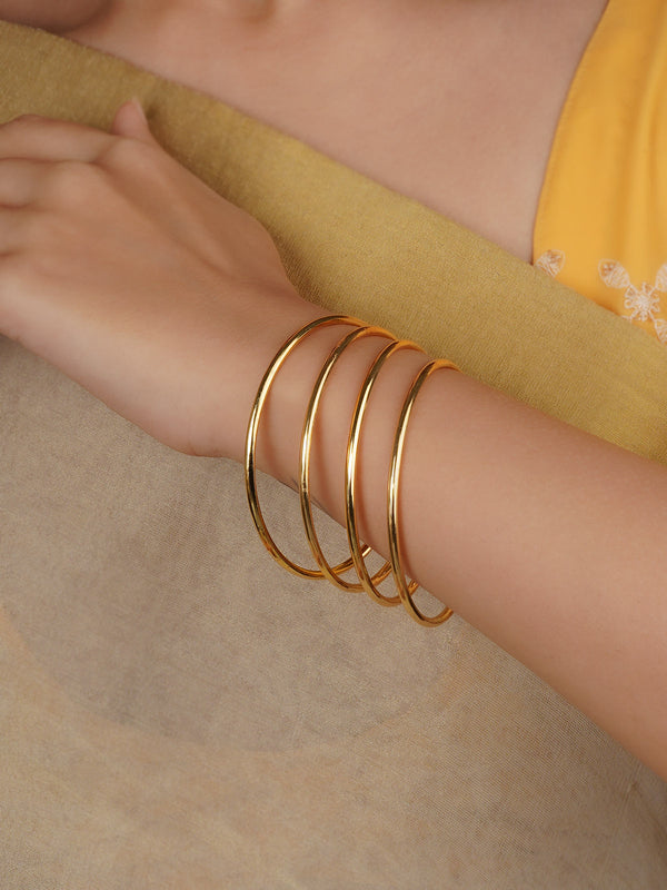 Gold Plated Temple Bangles - TMPBAN78