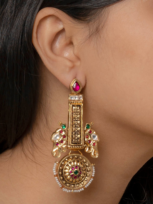 TMPEAR633M - Multicolor Temple Earrings