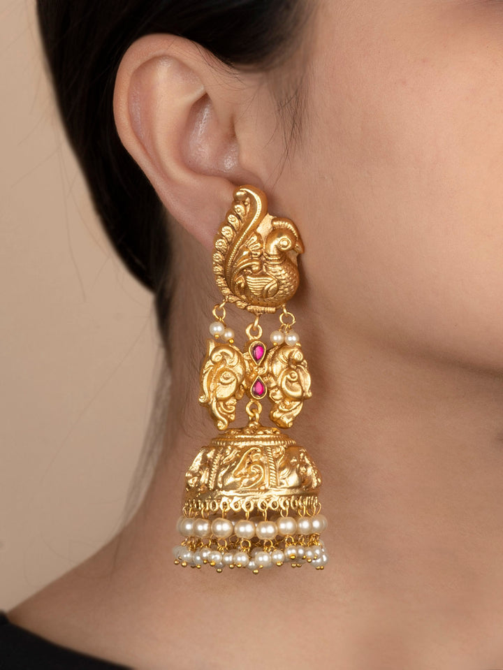 TMPEAR74 - Gold Plated Temple Earrings