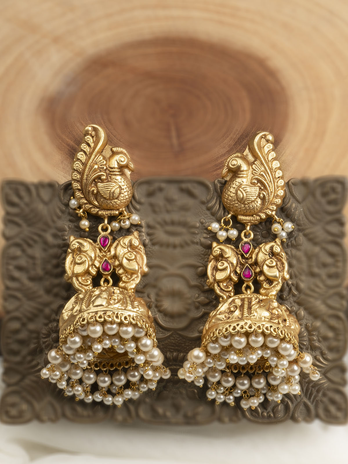 TMPEAR74 - Gold Plated Temple Earrings