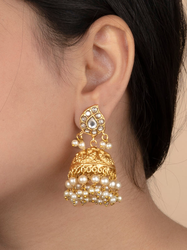 TMPEAR76 - Gold Plated Temple Earrings
