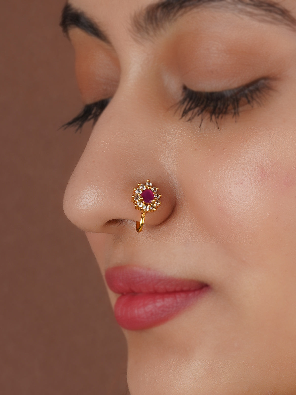 Indian Nose Ring Nath ,Bridal Nose popular Ring, Kundan Tribal Nose Ring