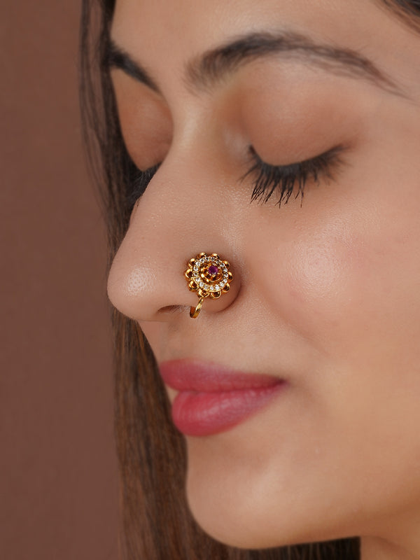 Jewellery Nose Pin Yellow Gold Lalitha Jewellery Nose Pin 18K Gold