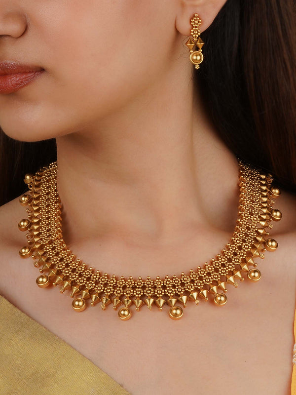 TMPSET115 - Gold Plated Temple Necklace Set