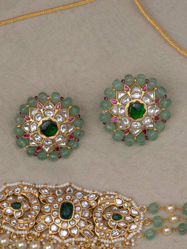 TMPSET193M - Multicolor Temple Choker Necklace Set