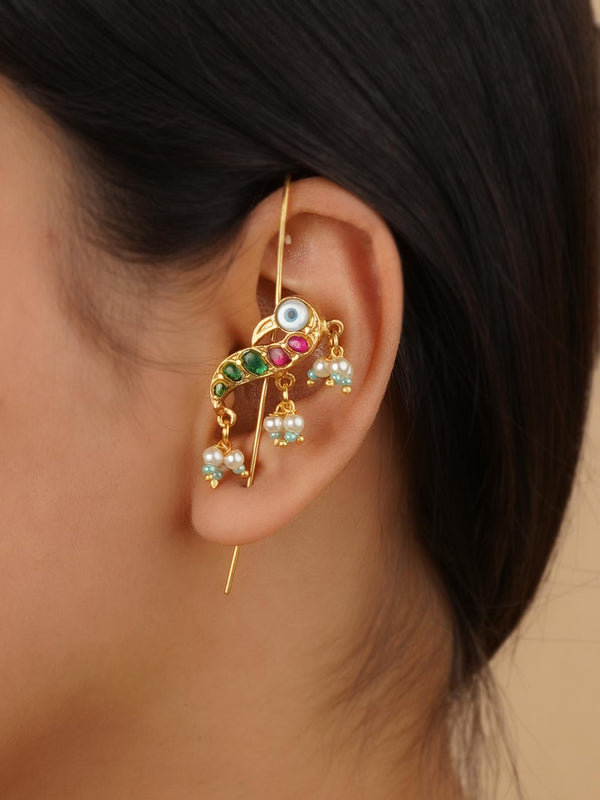 TR-EAR146D - Multicolor Gold Plated Earrings