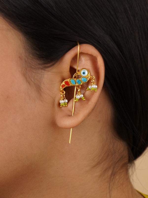 TR-EAR146F - Multicolor Gold Plated Earrings