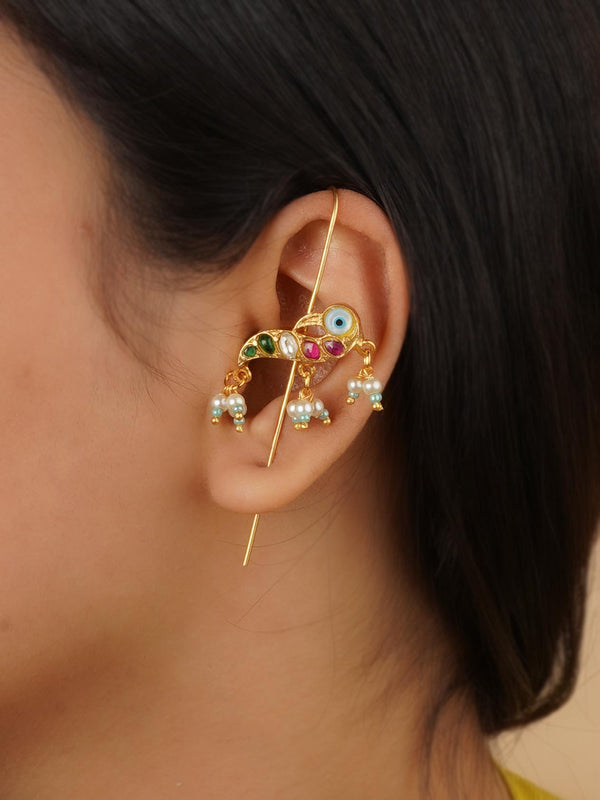 TR-EAR146I - Multicolor Gold Plated Earrings