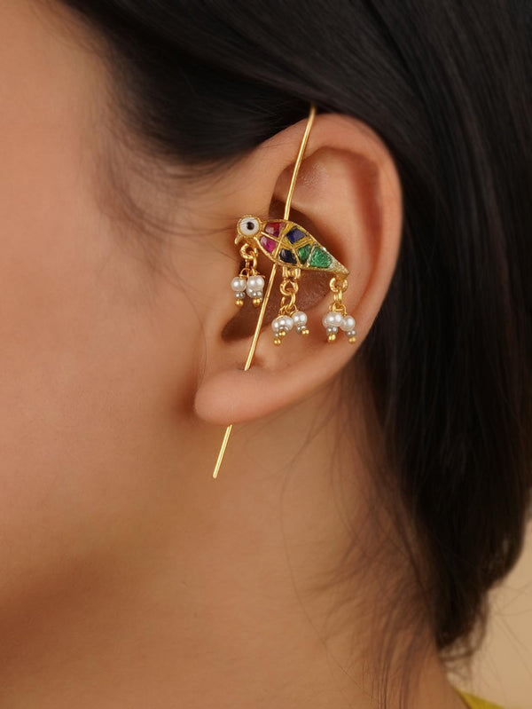TR-EAR147F - Multicolor Gold Plated Earrings
