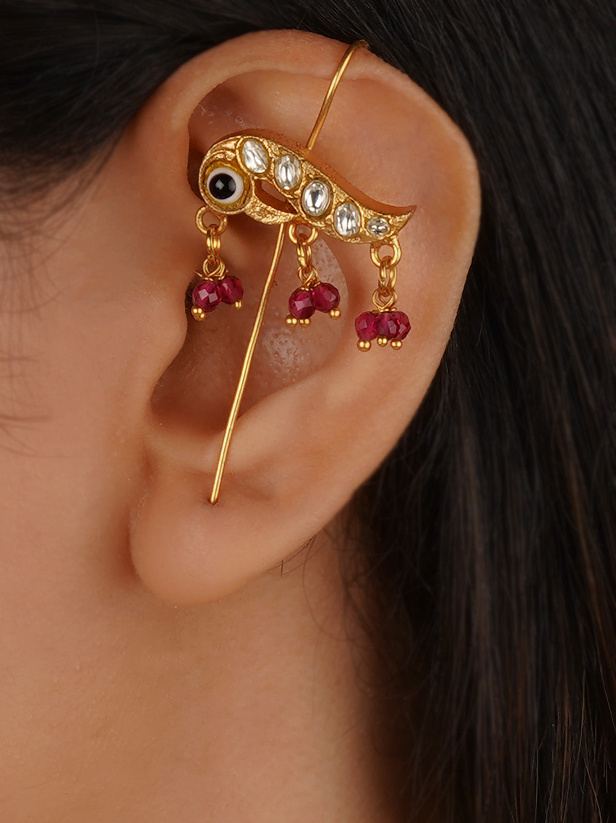 DER226 South Indian ear cuff / kaan deals phool earrings , Indian JEWELLERY