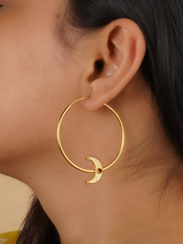 TR-EAR56P - Pink Color Gold Plated Earrings