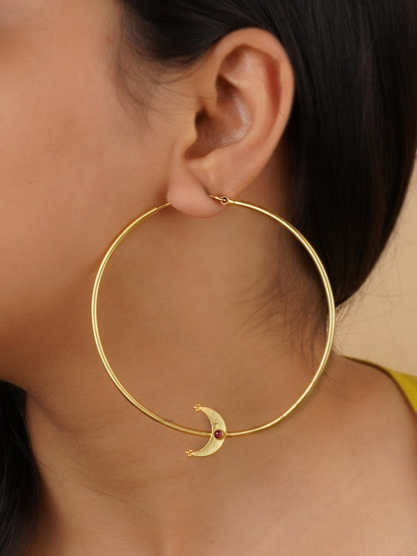 TR-EAR57P - Pink Color Gold Plated Earrings
