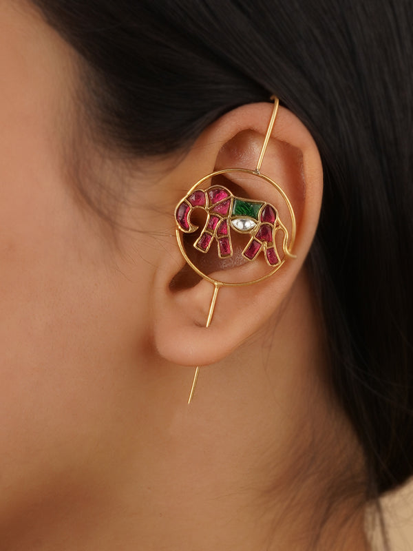 TR-EAR87M - Multicolor Gold Plated Earrings