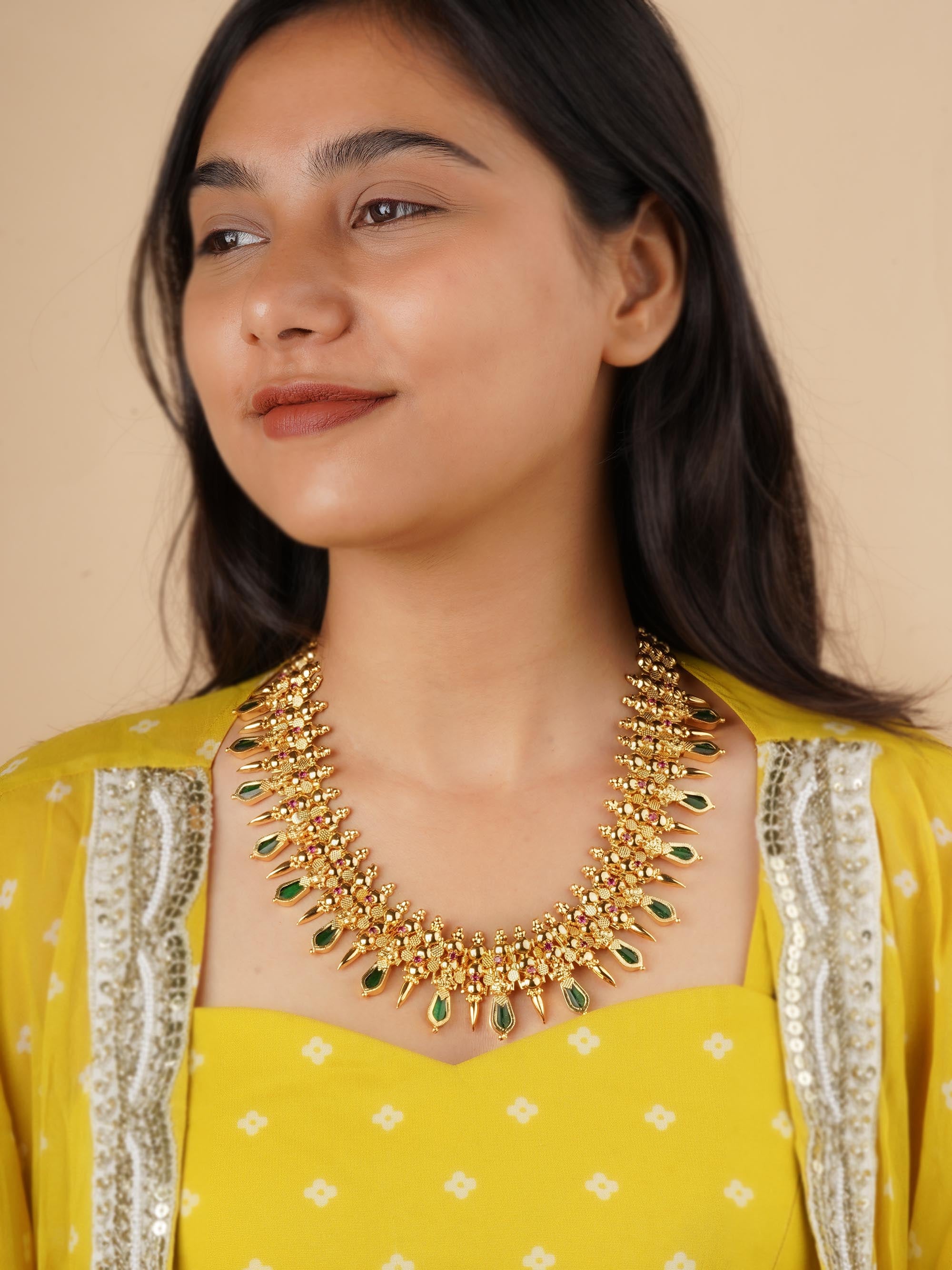 TR-N129M - Multicolor Gold Plated Necklace