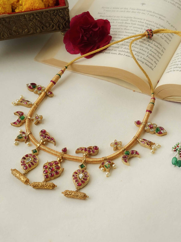 Multicolor Gold Plated Necklace - TR-N130M