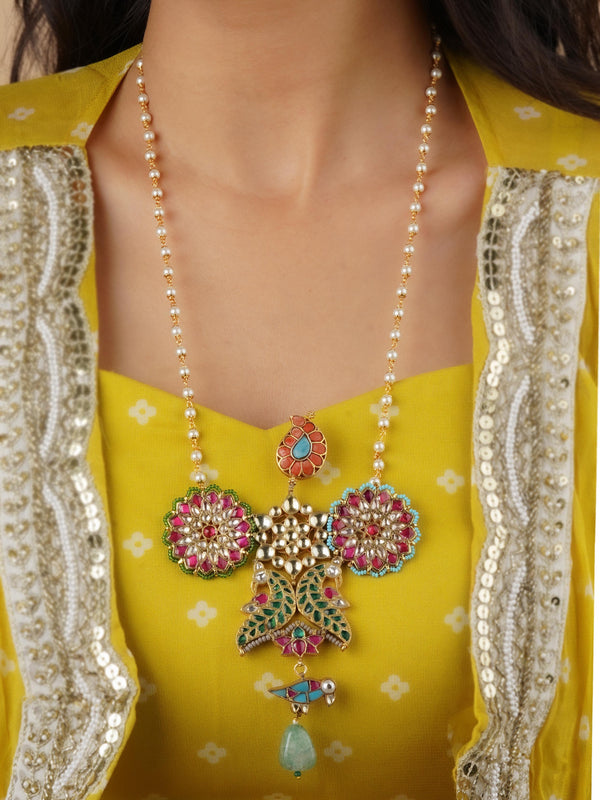 TR-N16 - Multicolor Gold Plated Necklace