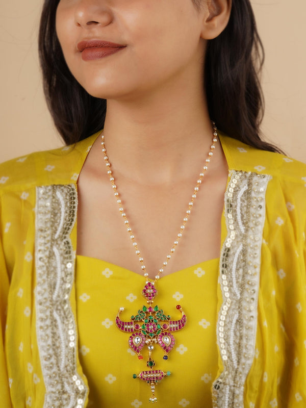 TR-N187 - Multicolor Gold Plated Necklace
