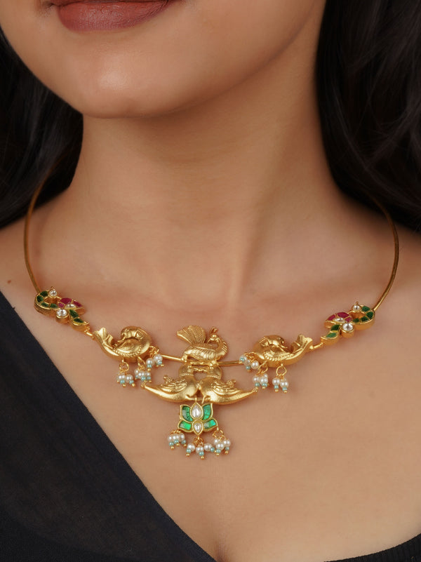 TR-N275M - Multicolor Gold Plated Tver Necklace