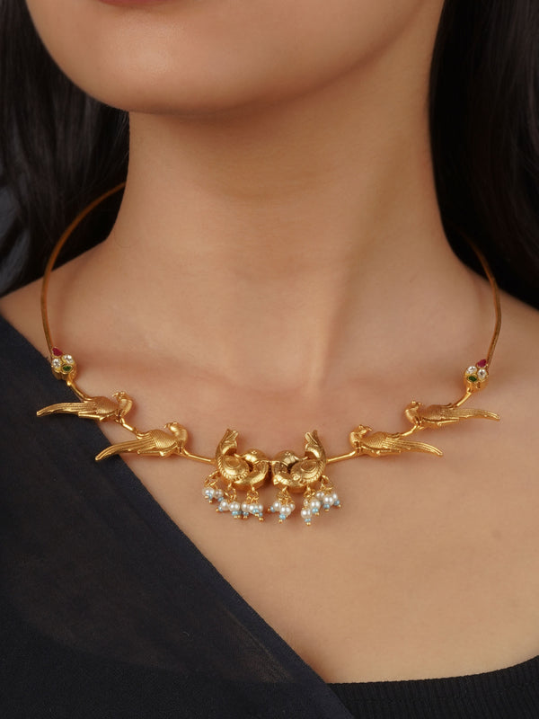 TR-N281 - Multicolor Gold Plated Tver Necklace