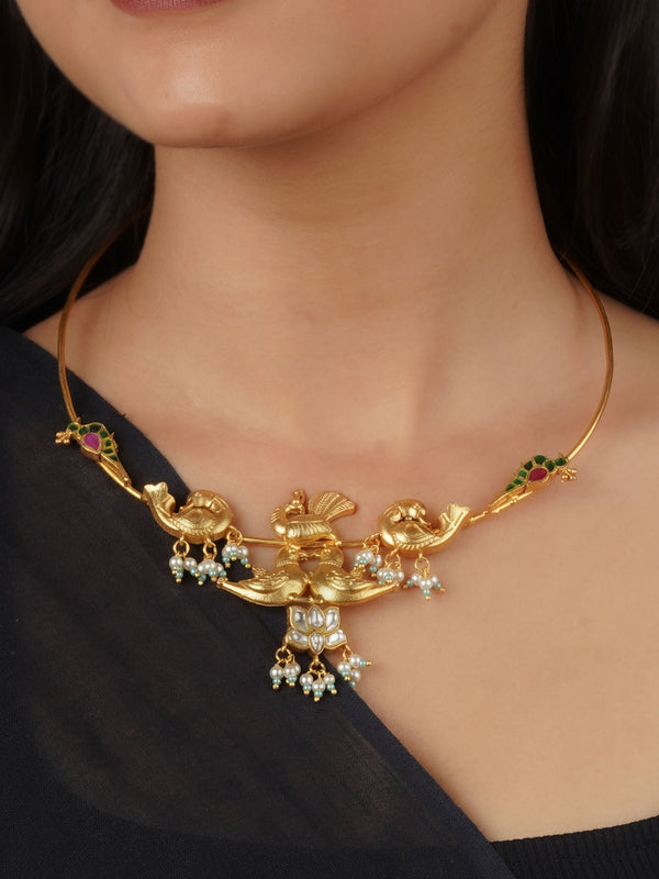 TR-N288M - Multicolor Gold Plated Tver Necklace