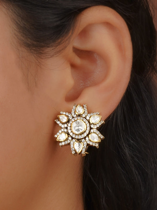 White Color Victorian 925 Silver Earrings - VCSL925-EAR13