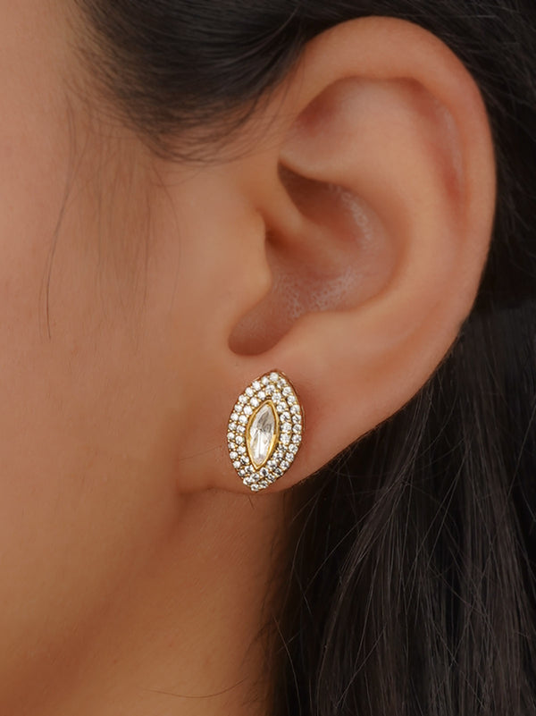 White Color Victorian 925 Silver Earrings - VCSL925-EAR17