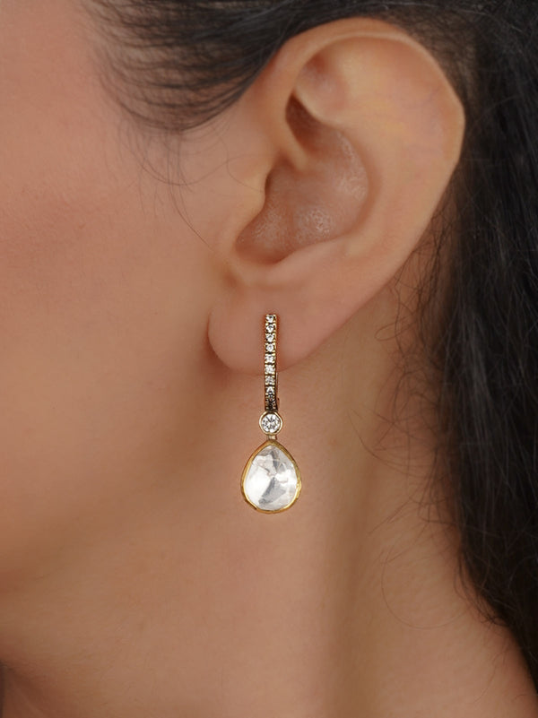 White Color Victorian 925 Silver Earrings - VCSL925-EAR3