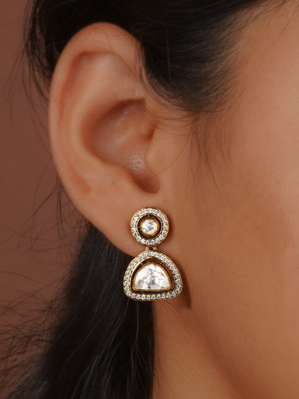 White Color Victorian 925 Silver Earrings - VCSL925-EAR4